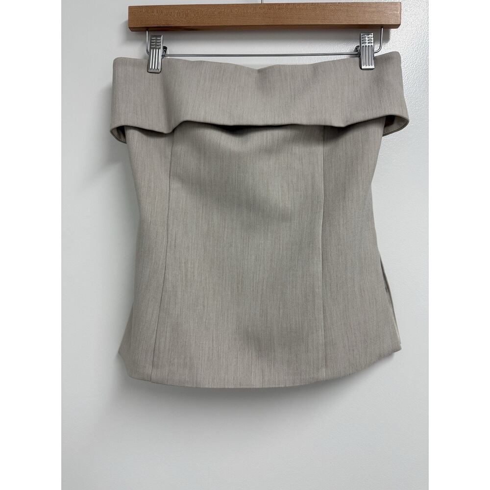 Aritzia Babaton Element Tube Top Size 4 Lined Back Zipper Bustier Light Tan